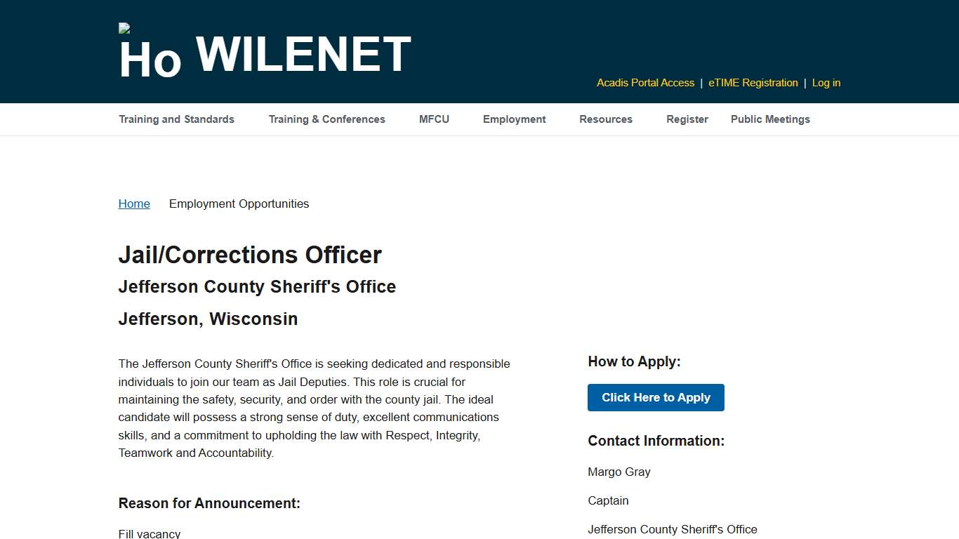 6704-Jefferson County Sheriff's Office-Jail/Corrections Officer | WILENET