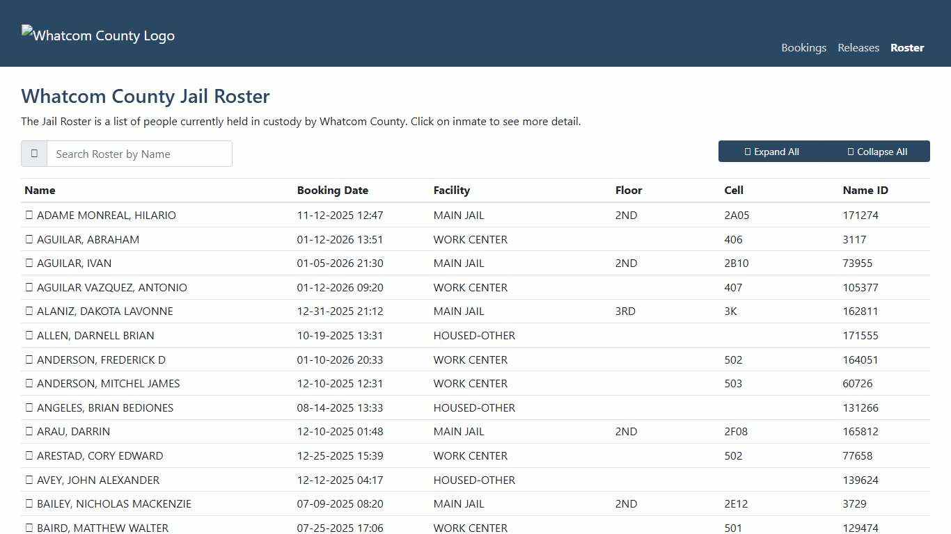 Whatcom County Sheriff's Office | Jail Roster